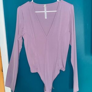 Free People Purple Long Sleeve Bodysuit L